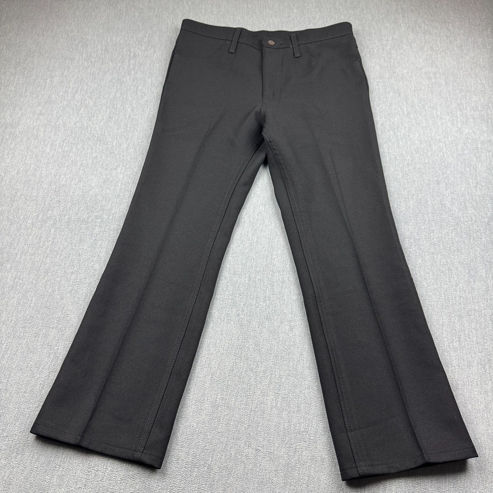 Wrangler Jeans Mens 34x29 Black Wrancher Dress Bootcut Pants Straight Leg Cowboy